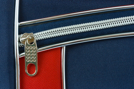 Zipper and pocket on bag, abstract backgroundの写真素材