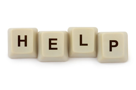 Computer buttons Help isolated on white background
