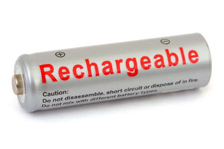 Macro of battery isolated on white background