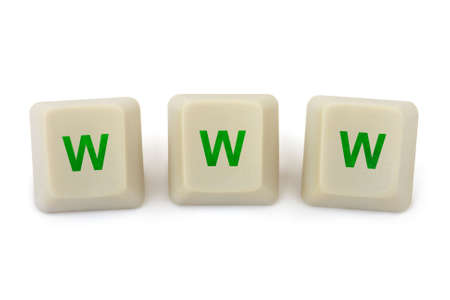 Computer buttons WWW isolated on white backgroundの写真素材