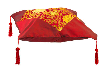 Decorative pillow isolated on white backgroundの写真素材