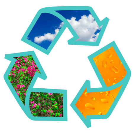 Recycling symbol isolated on white background