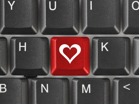 Computer keyboard with love key - internet conceptの写真素材