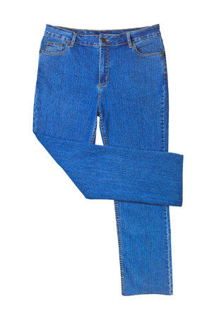 Jeans isolated on white background without shadowの写真素材
