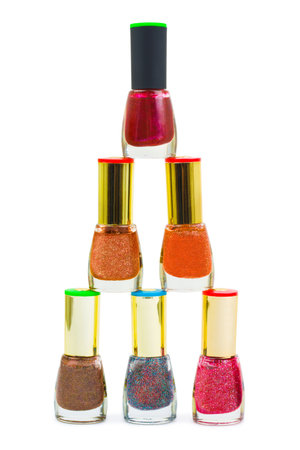 Nail polish isolated on white backgroundの写真素材