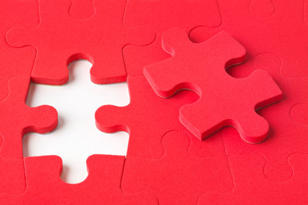 Pieces of puzzle - abstract backgroundの写真素材