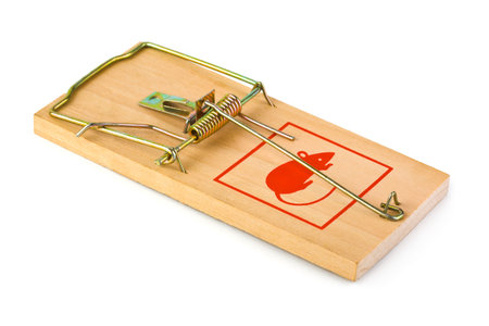 Mousetrap isolated on white background
