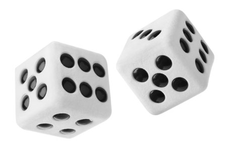 Gambling dices isolated on white backgroundの写真素材