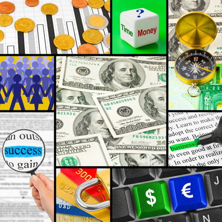 Collage of business images (my photos) - concept background 