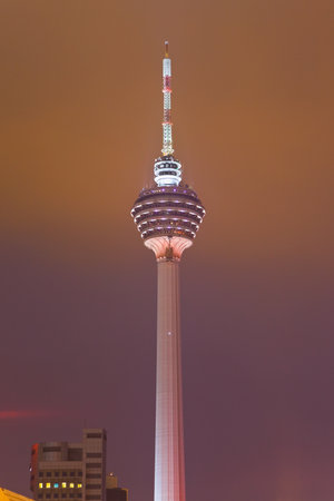 Menara tv tower at Kuala Lumpur (Malaysia) - architecture backgroundのeditorial素材