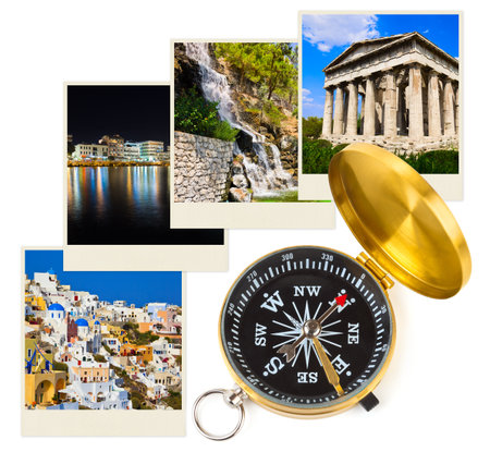 Greece shots and compass - nature and travel (my photos)の写真素材