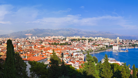 Panorama of Split, Croatia - architecture travel backgroundの写真素材