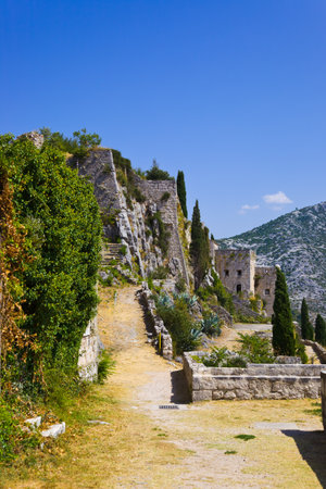 Old fort in Klis, Croatia - architecture backgroundの写真素材