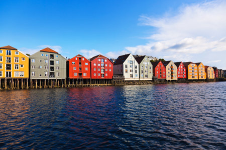 Cityscape of Trondheim, Norway - architecture backgroundの写真素材