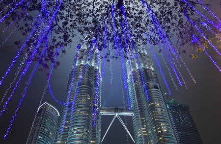 Twin towers at Kuala Lumpur  Malaysia  - architecture backgroundのeditorial素材