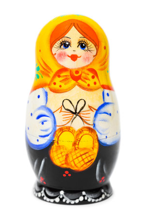 Russian toy matrioska isolated on white backgroundの写真素材
