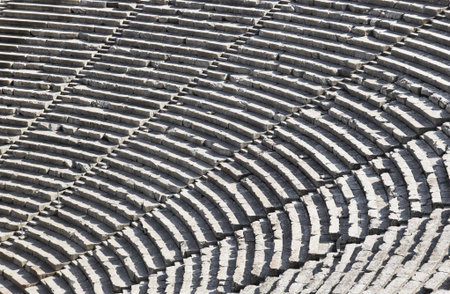 Ruins of Epidaurus amphitheater, Greece - archaeology background