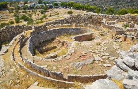 Tomb in Mycenae, Greece - archaeology backgroundのeditorial素材