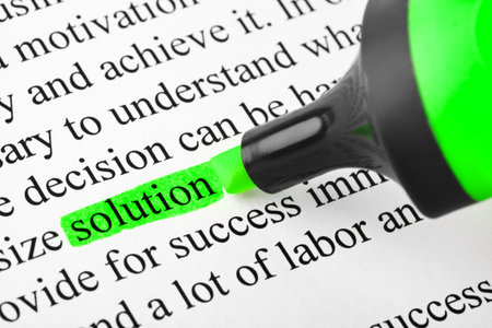 Highlighter and word solution - concept business background