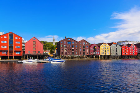 Cityscape of Trondheim, Norway - architecture background