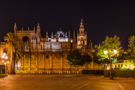 Cathedral La Giralda at Sevilla Spain - architecture backgroundの写真素材