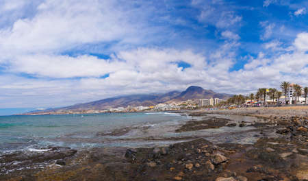 Beach Los Cristianos in Tenerife island - Canary Spain