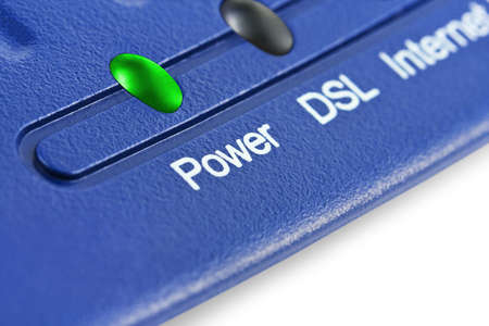 Macro of internet modem - technology backgroundの写真素材