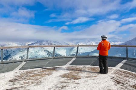 Mountains ski resort Solden Austria - nature and sport backgroundの写真素材