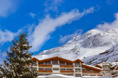 Mountain ski resort Obergurgl Austria - nature and sport backgroundのeditorial素材