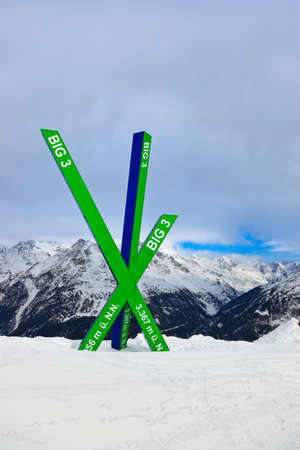 Mountains ski resort Solden Austria - nature and sport backgroundの写真素材