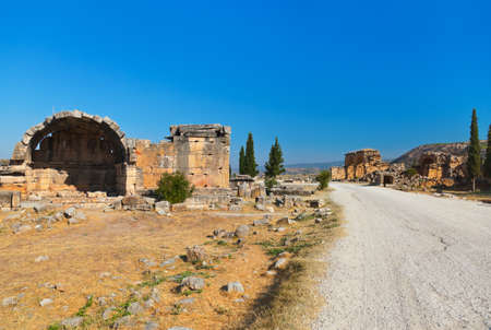 Old ruins at Pamukkale Turkey - architecture background