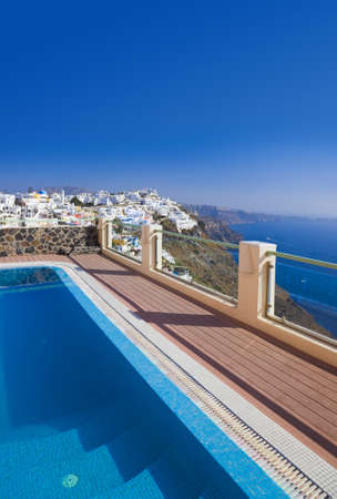 Santorini view - Greece  Firostefani  - vacation backgroundのeditorial素材