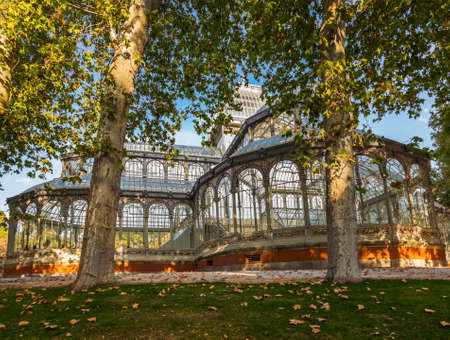 Crystal Palace at Retiro park - Madrid Spainのeditorial素材