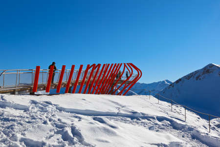 Viewpoint at mountains ski resort Bad Gastein Austria - nature and sport backgroundのeditorial素材