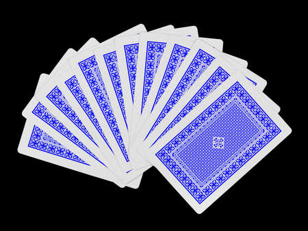 Playing cards isolated on black backgroundのeditorial素材