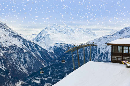 Mountains ski resort Solden Austria - nature and sport backgroundのeditorial素材
