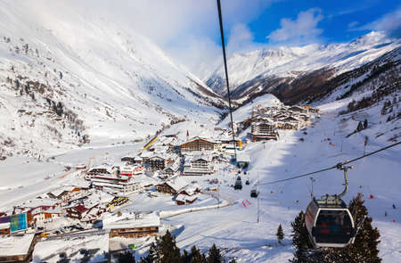 Mountain ski resort Obergurgl Austria - nature and sport backgroundのeditorial素材