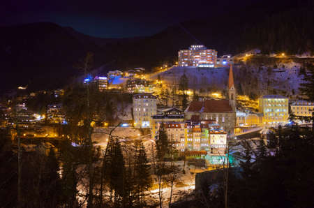 Mountains ski resort Bad Gastein Austria - architecture and nature backgroundの写真素材