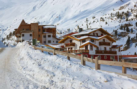 Mountain ski resort Obergurgl Austria - nature and sport backgroundのeditorial素材