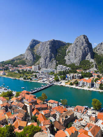 Town Omis in Croatia - travel backgroundの写真素材