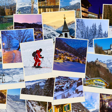 Stack of mountains ski Austria images - nature and sport background  my photos のeditorial素材