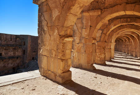 Old amphitheater Aspendos in Antalya, Turkey - archaeology backgroundの写真素材