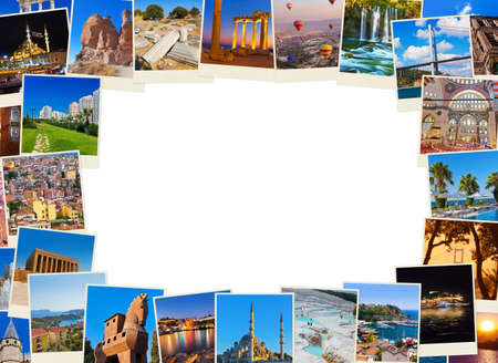 Frame made of Turkey travel images - nature and architecture background  my photos 