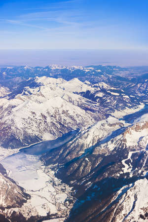 Mountains Alps at Austria - aerial viewの写真素材