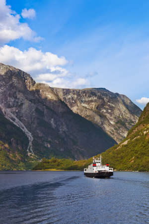 Fjord Sognefjord in Norway - nature and travel backgroundの写真素材