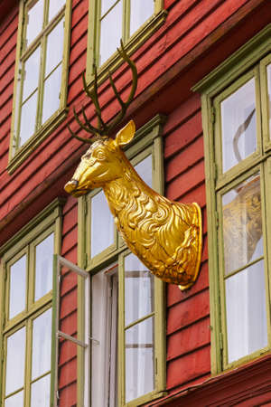 Famous Bryggen street in Bergen Norway - architecture backgroundの写真素材