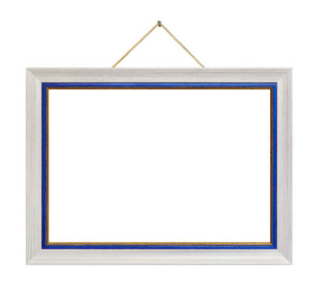 Retro frame at string isolated on white backgroundの写真素材