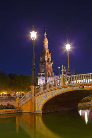 Palace at Spanish Square in Sevilla Spain - architecture backgroundの写真素材