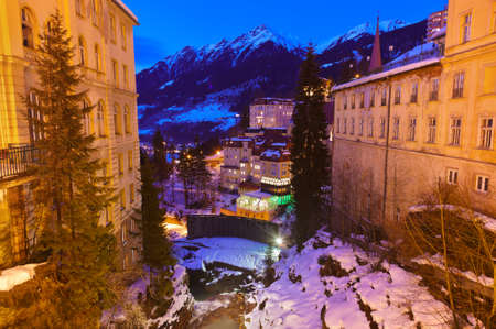 Waterfall in Mountains ski resort Bad Gastein Austria - nature backgroundの写真素材