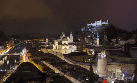 Salzburg Austria at winter - architecture backgroundのeditorial素材